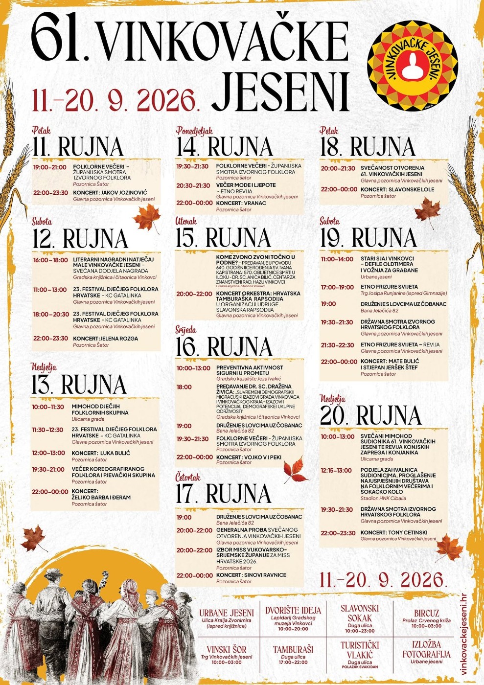 61. Vinkovačke jeseni 2026. godine