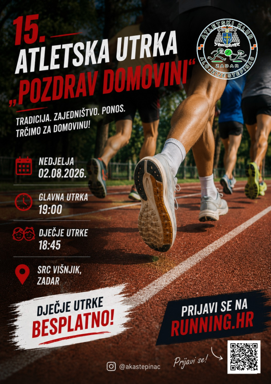 15. ATLETSKA UTRKA “POZDRAV DOMOVINI – KUP OLUJE” 2026.